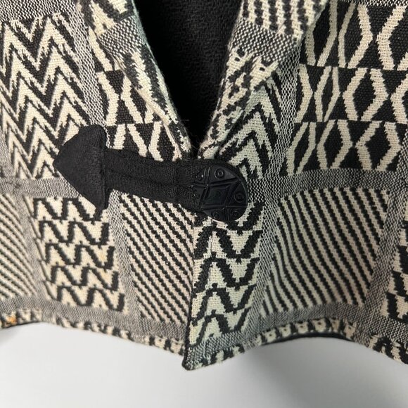 VTG Geometric Cropped Tapestry Cardigan Jacket By Fiorini International SM - Picture 3 of 9